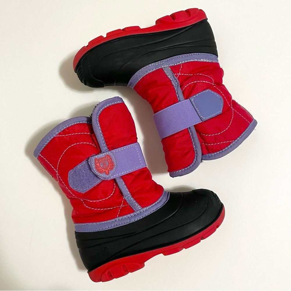Kamik Red and Purple Kids Snow Boots size 8